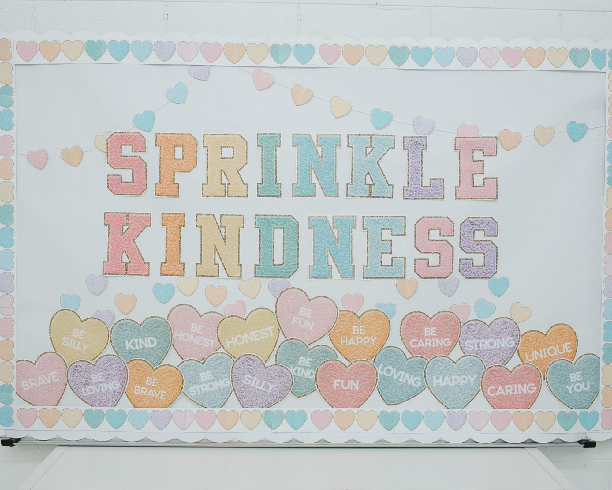 pastel valentines day classroom decor bulletin board