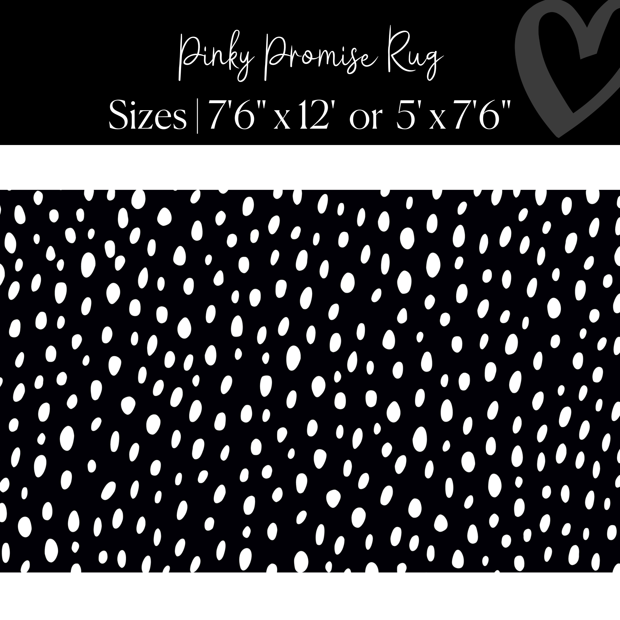 Black and White Spotty Rug | Black and White Classroom Rug | Pinky Promise | Schoolgirl Style