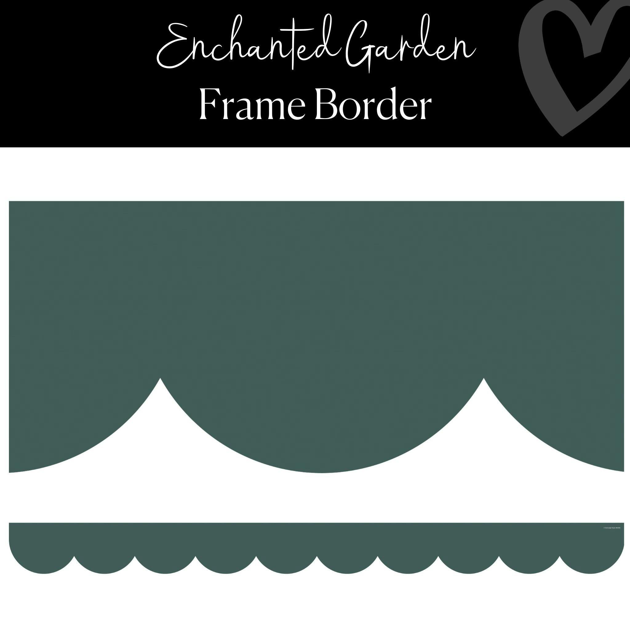 Dark Green Classroom Border | "Enchanted Garden" Frame Border | Garden Decor | Schoolgirl Style