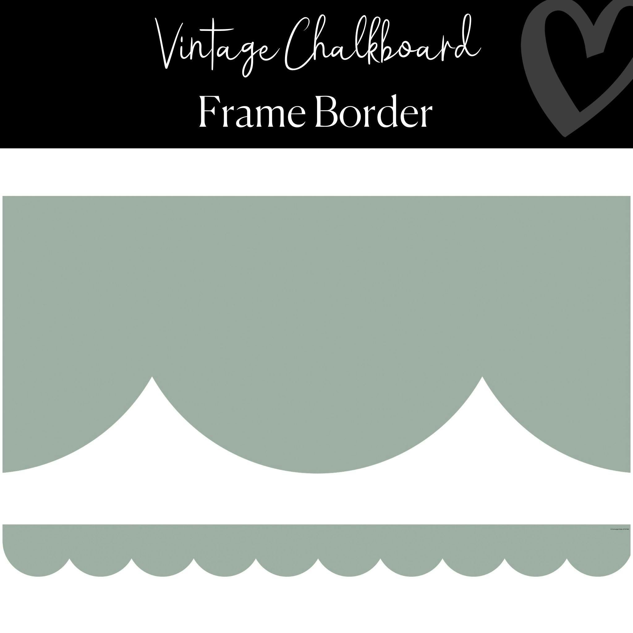 Green Scallop Bulletin Board Border | "Vintage Chalkboard" Frame Border | Groovy Classroom Decor | Schoolgirl Style