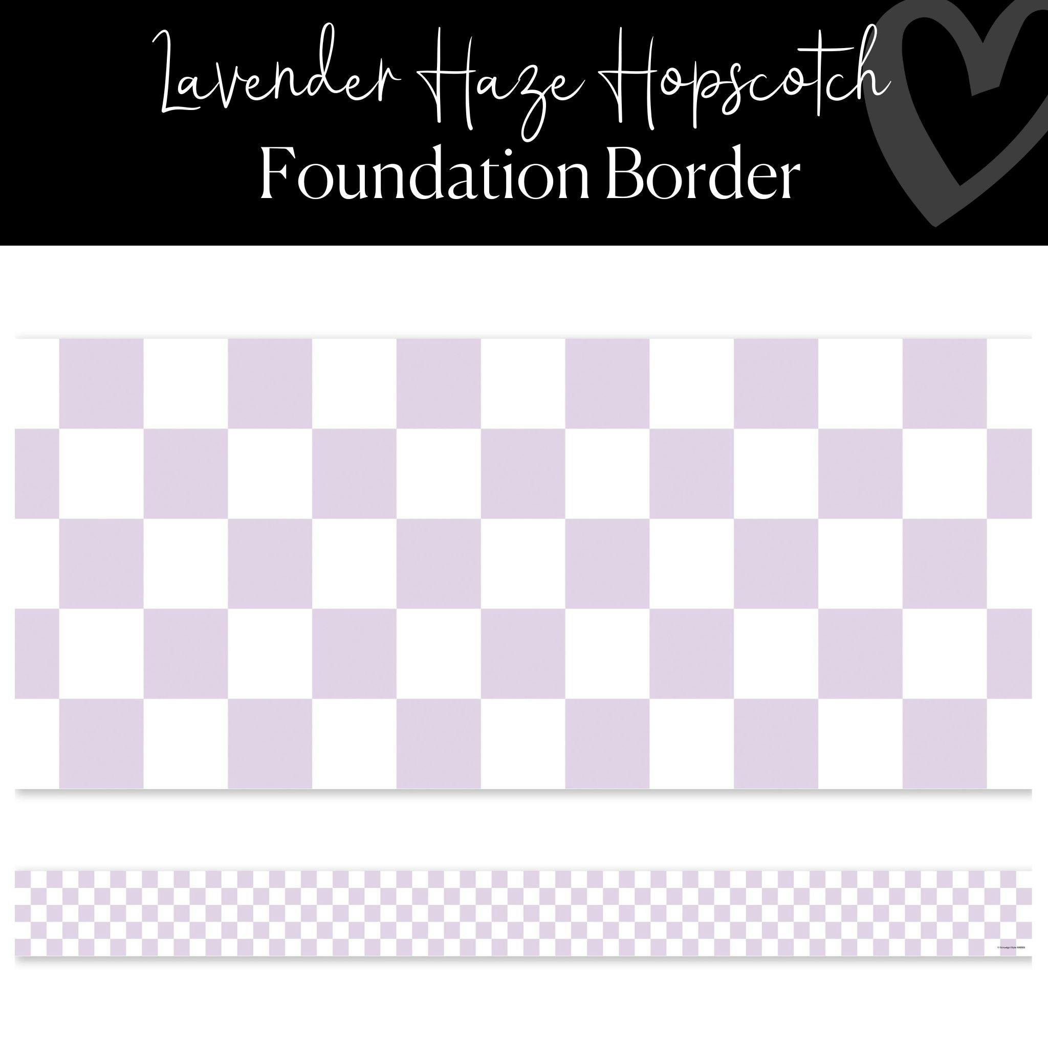 Checkered Straight Border | "Lavender Haze Hopscotch" Foundation Border | Schoolgirl Style