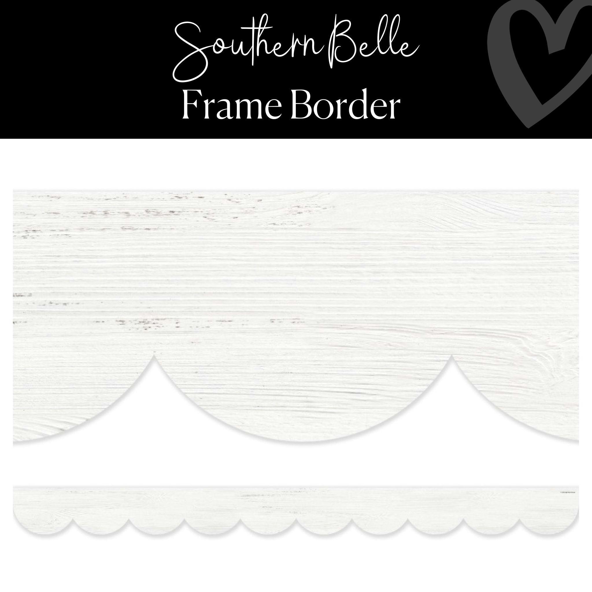 Shiplap Scallop Border | "Southern Belle" Frame Border | Rainbow Classroom Decor | Schoolgirl Style